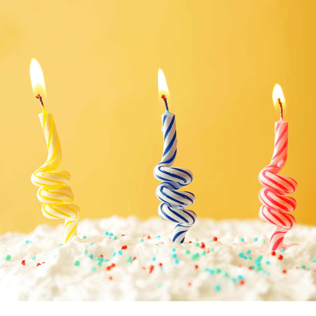 bougies anniversaire entortillées